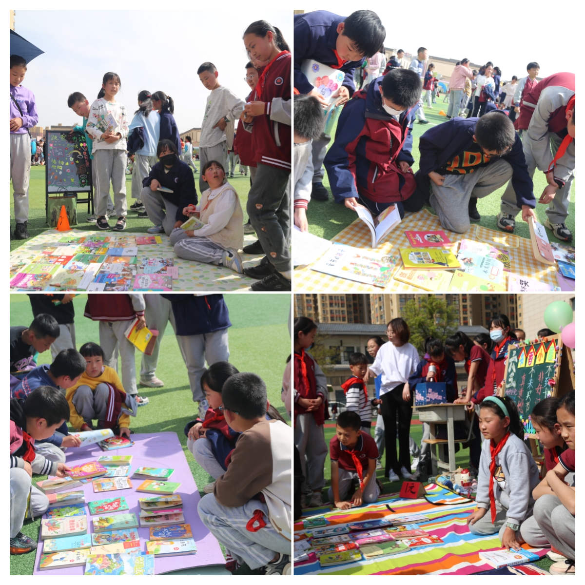 图为热闹的图书淘淘乐活动现场