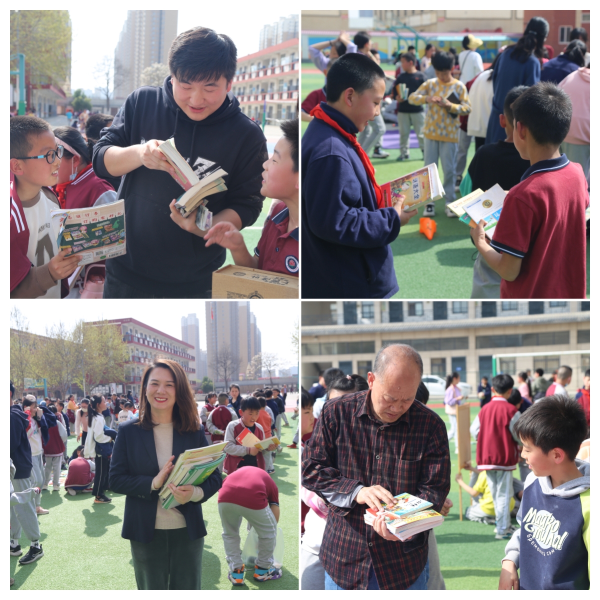 图为热闹的图书淘淘乐活动现场